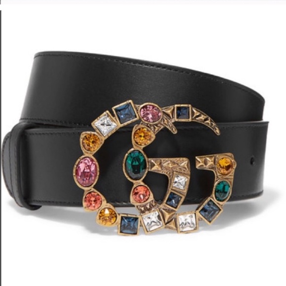 Gucci leather belt with crystals - Picture 3 of 4